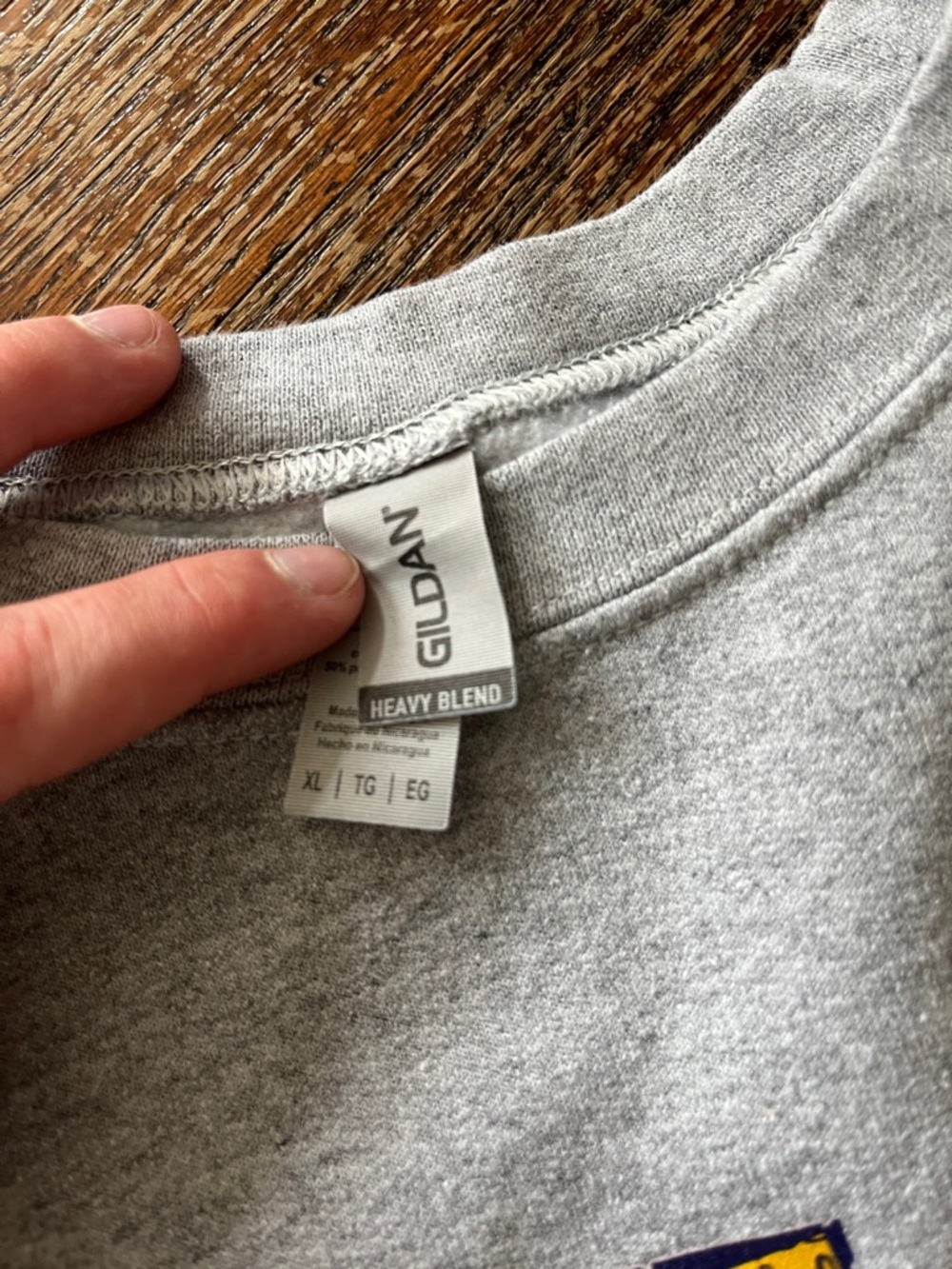 Gray West Virginia Sweatshirt with Yellow/blue Lettering - Picture 2 of 2